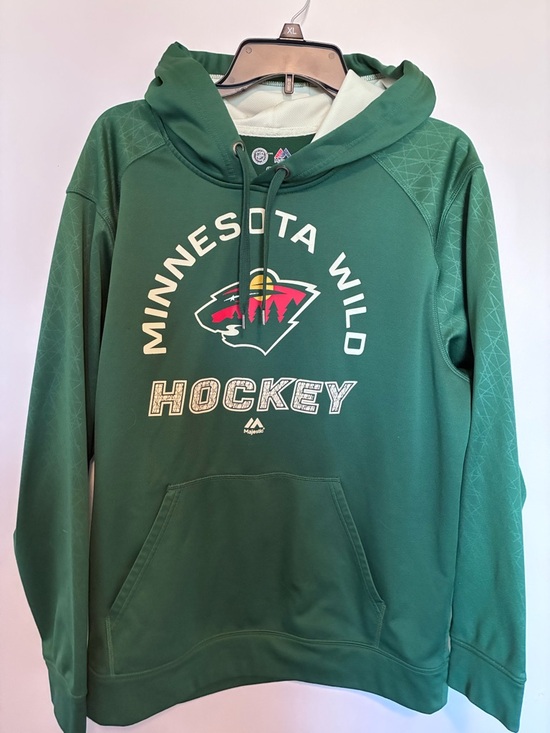 Majestic Other - Majestic Minnesota Wild Green Hockey Pullover Hoodie